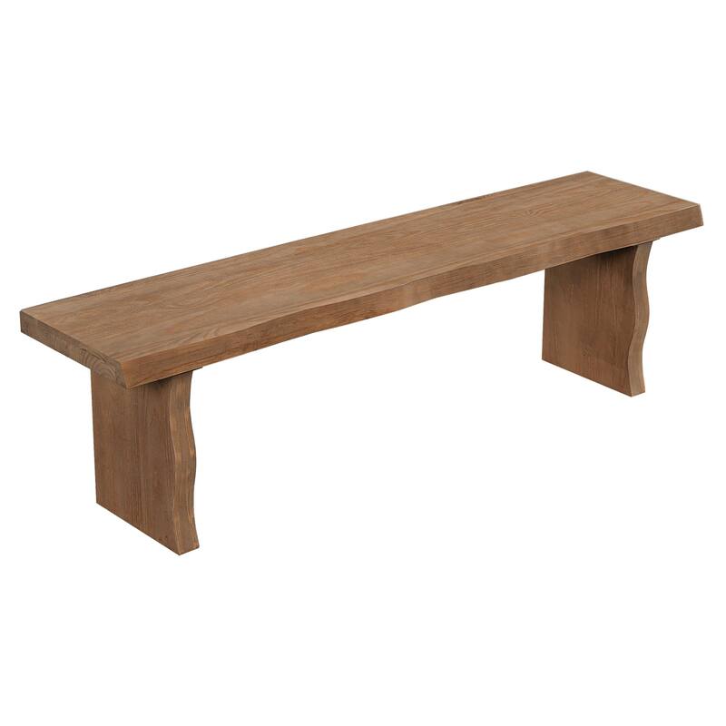 Christopher Knight Home - Nordic Rustic Pine Wood Dining Bench with Sculpted Legs