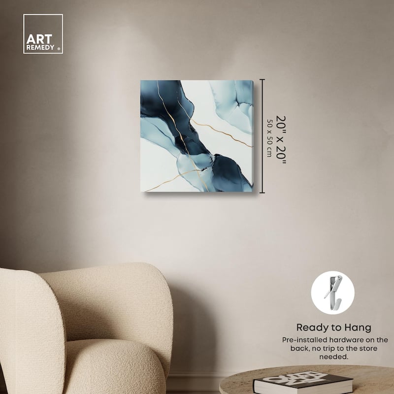 Cerulean Flow I Canvas by Art Remedy, Gallery Wrapped