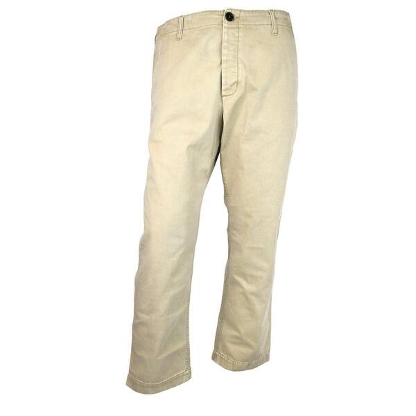 Shop Gucci Men S Light Brown Washed Cotton Pant With Gucci Print On Back 489281 2028 Overstock 30277370