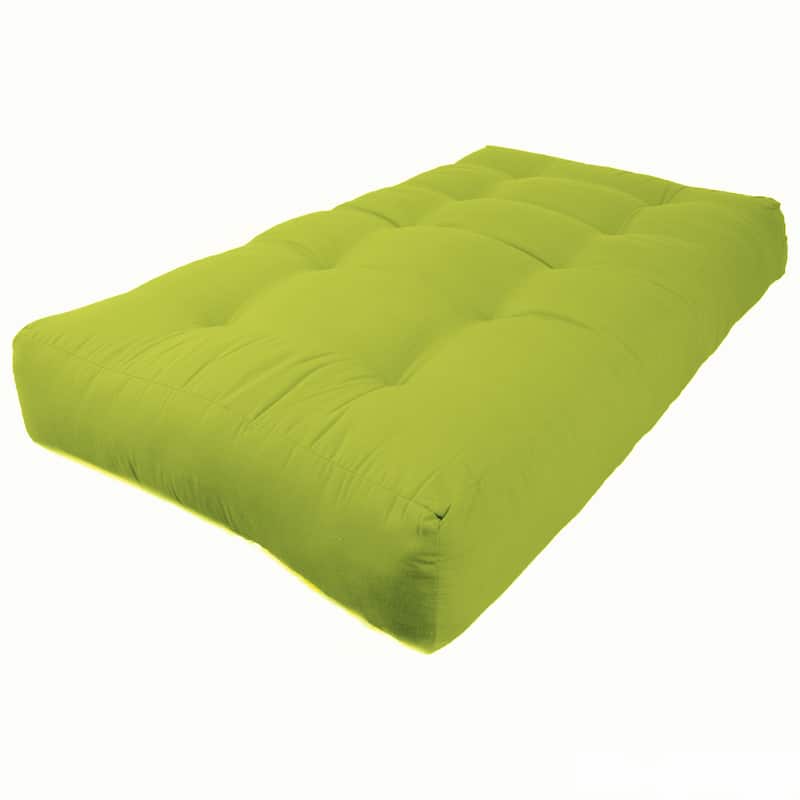 9-inch Thick Twill Futon Mattress (Twin, Full, or Queen) - Mojito Lime - Twin