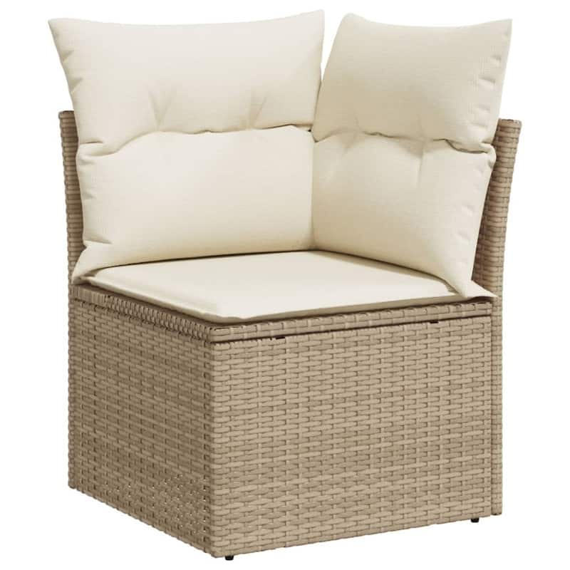 vidaXL Patio Sofa Set with Cushions Outdoor Conversation Furniture Poly Rattan