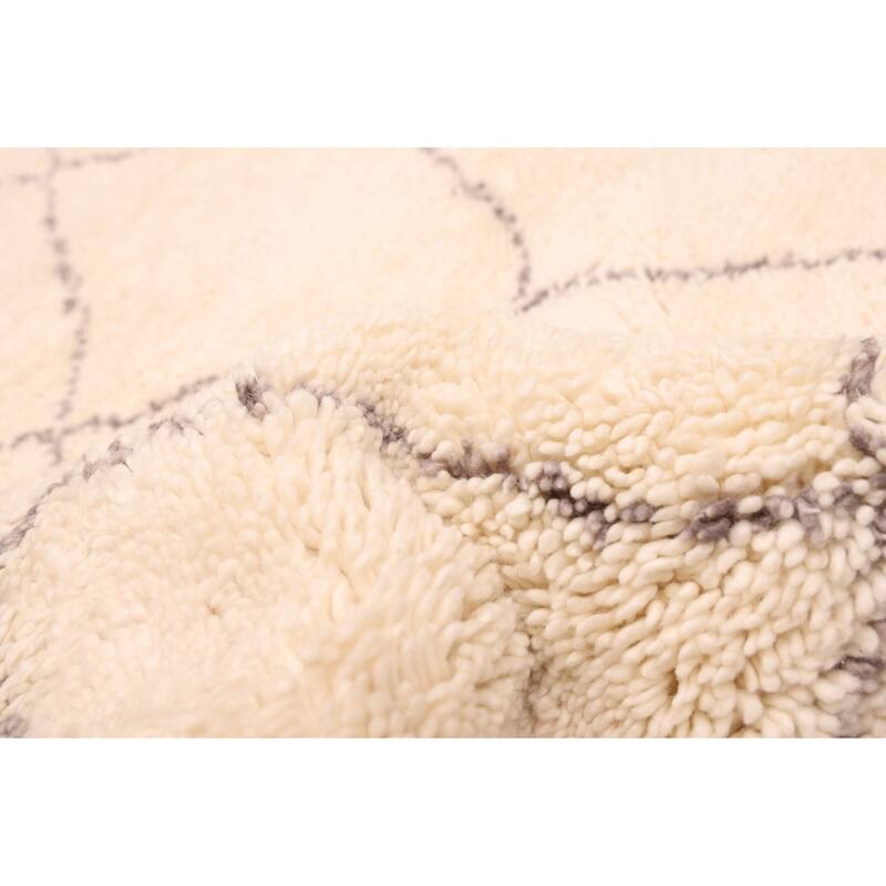 ECARPETGALLERY Hand-knotted Tangier Cream Wool Rug - 6'8 x 9'9