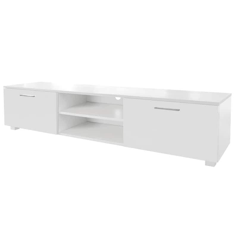 Modern 62.99" TV Stand with Open Shelves and Storage Cabinets for TVs Up to 70"