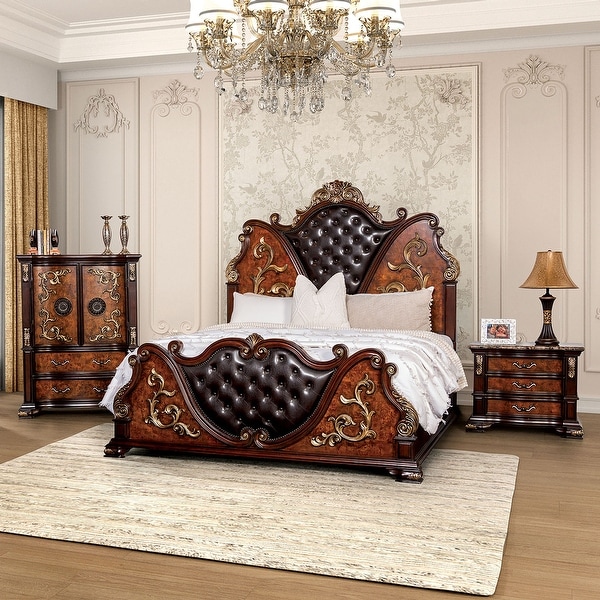 Furniture of America Cresswell Traditional 3-Piece Dark Cherry and
