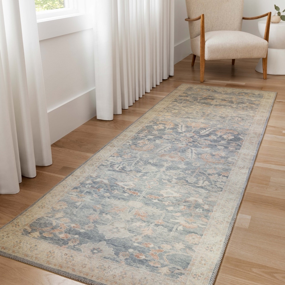 Alexander Home Venetian Printed Botanical Distressed Area Rug
