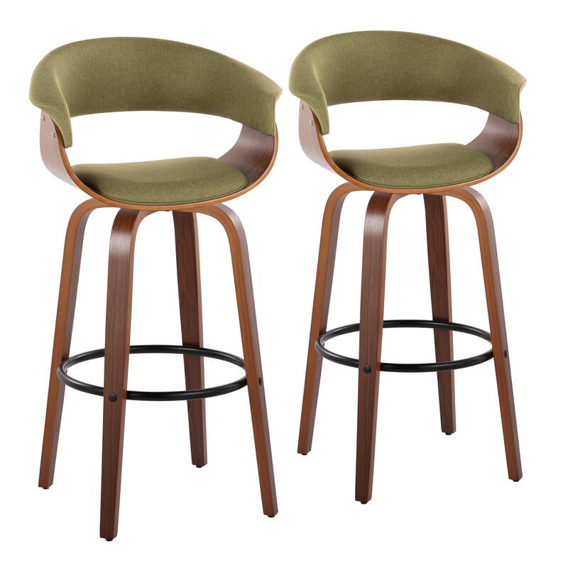 Carson Carrington Sauda 30" Fixed-Height Bar Stool with Bent Wood Legs (Set of 2)