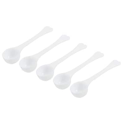 3.7" x 1.1" 3g Long Handle Plastic Measuring Spoons, 20Pcs Round Bottom - White