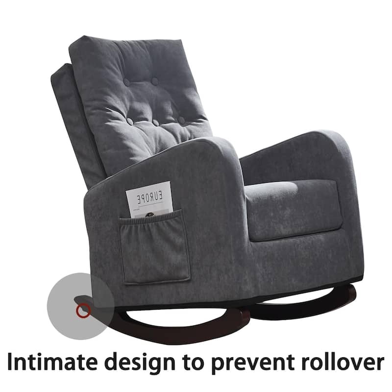 Single Reclining Chair, Antique Gray Metal, 29x26x41 inches