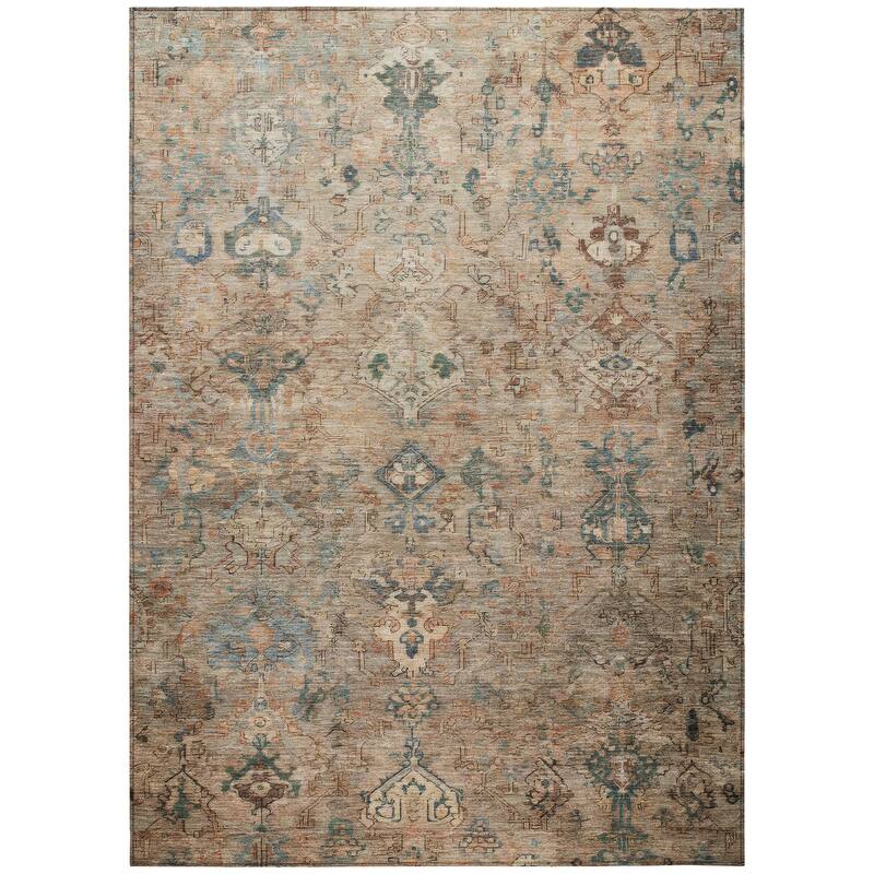 Machine Washable Indoor/ Outdoor Traditional Serenity Chantille Rug