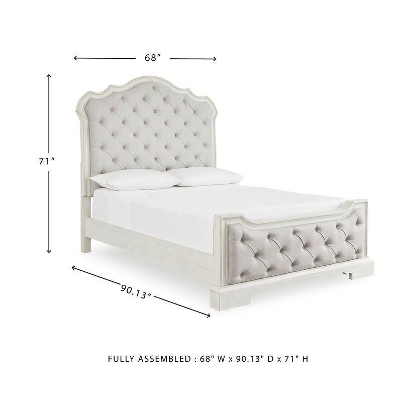 Signature Design by Ashley Arlendyne Antique White/Beige Upholstered Panel Bed