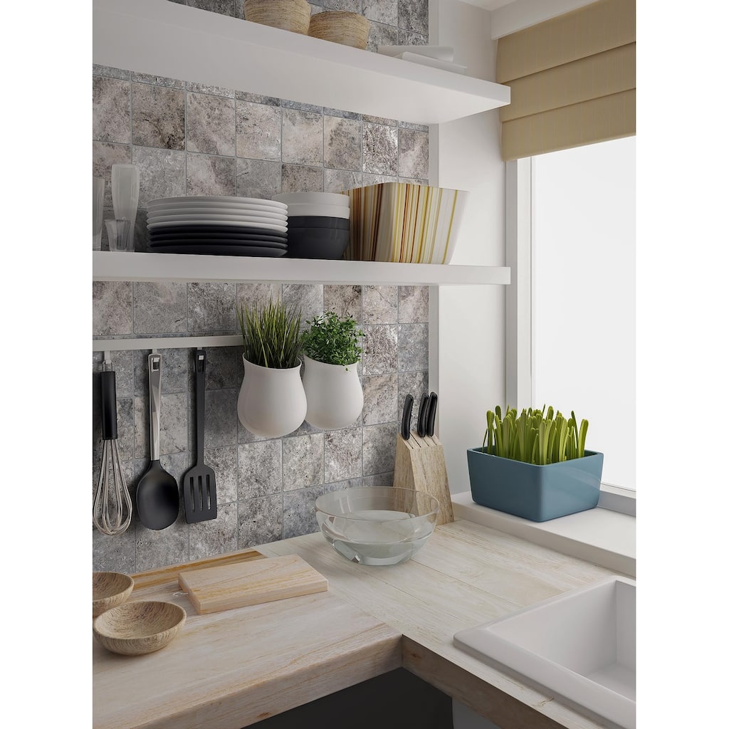 Argento Travertine 6" x 6" Tumbled Tile