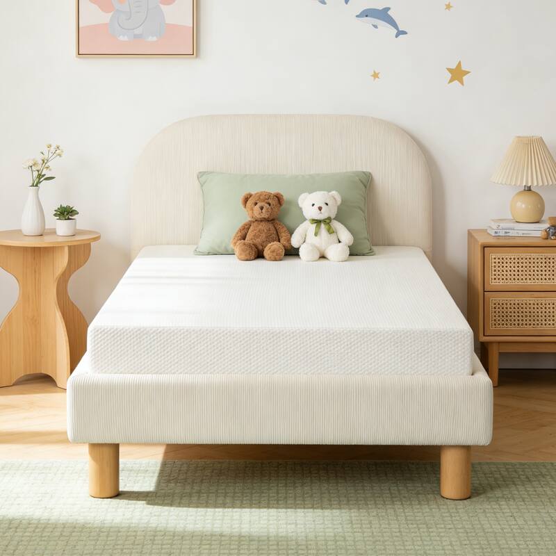 GDFStudio Casper 8-Inch Twin Mattress with 3-Layer Sponge, Gel-Perforated Top and 7-Zone Support - Twin - White