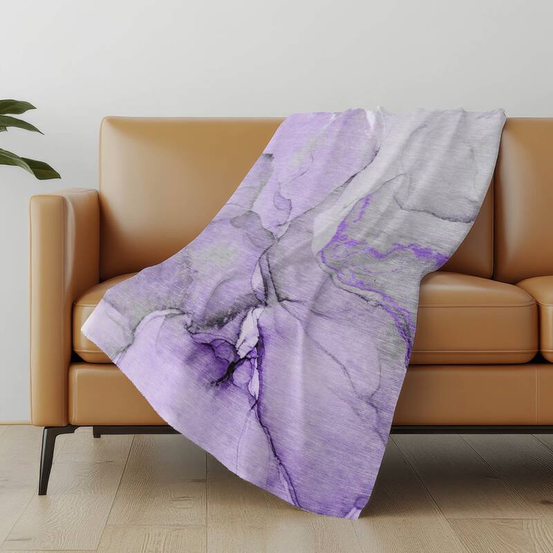 Premium Machine Washable Abstract Contemporary Sherpa Throw Blanket