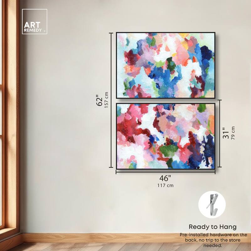 Bold Color Swirlz Canvas Set of 2 by Art Remedy
