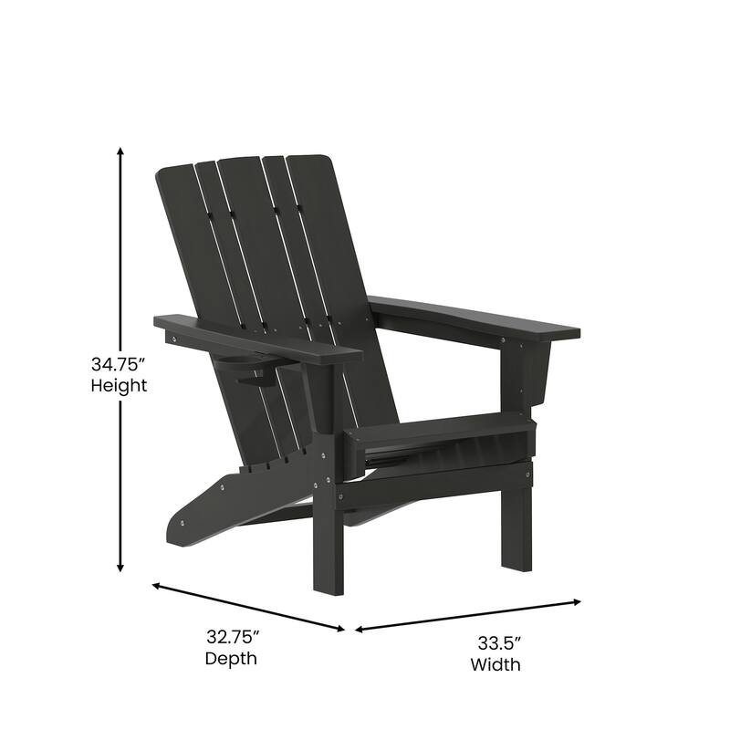 Flash Furniture FFOF57426 Joziah 34" Wide Polyethylene Adirondack