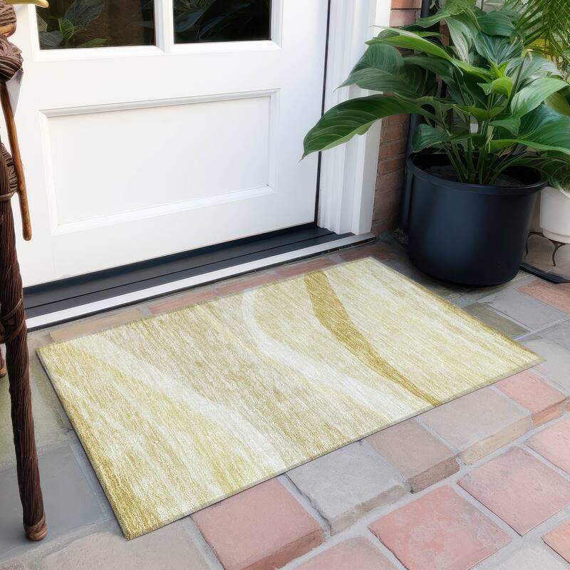 Machine Washable Indoor/ Outdoor Contemporary Deco Chantille Rug