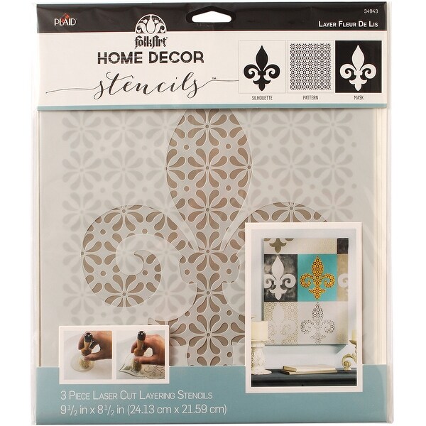 Folkart Home Decor Masking Stencils 3 Pk 9 5 X8 Fleur De Folkart Home Decor Masking Stencils 3 Pk 9 5 X8 Fleur