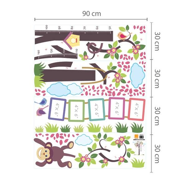 dimension image slide 0 of 2, Walplus Monkey Growth Chart Wall Sticker Decal Wall Art Nursery Decor