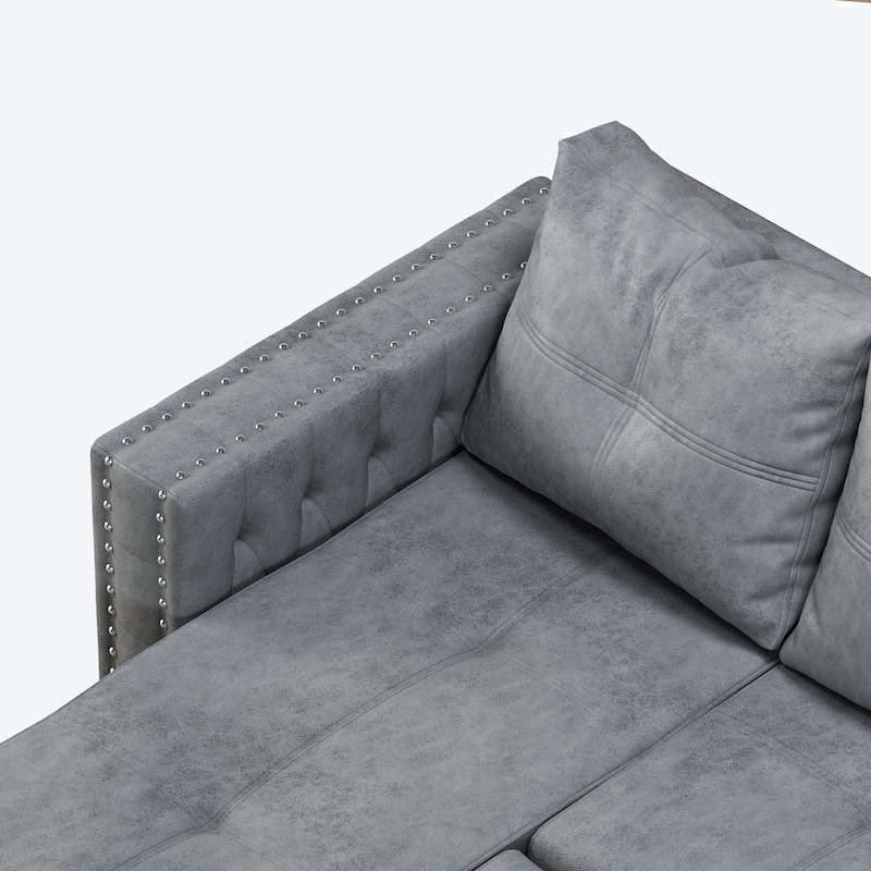 Classic and Cozy L-shape Pull-out Sleeper Sectional Sofa