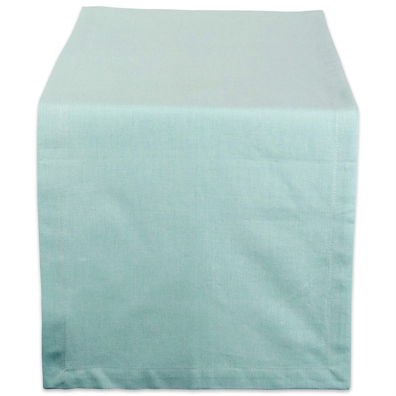 Design Imports Solid Chambray Table Runner (0.25 inches high x 14 inches wide x 72 inches deep) - 72"x14" - Chambray Aqua