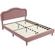 preview thumbnail 13 of 28, Queen Velvet Smart LED Kids Bed Frame with Adjustable Headboard, No Box Spring Needed, Pink