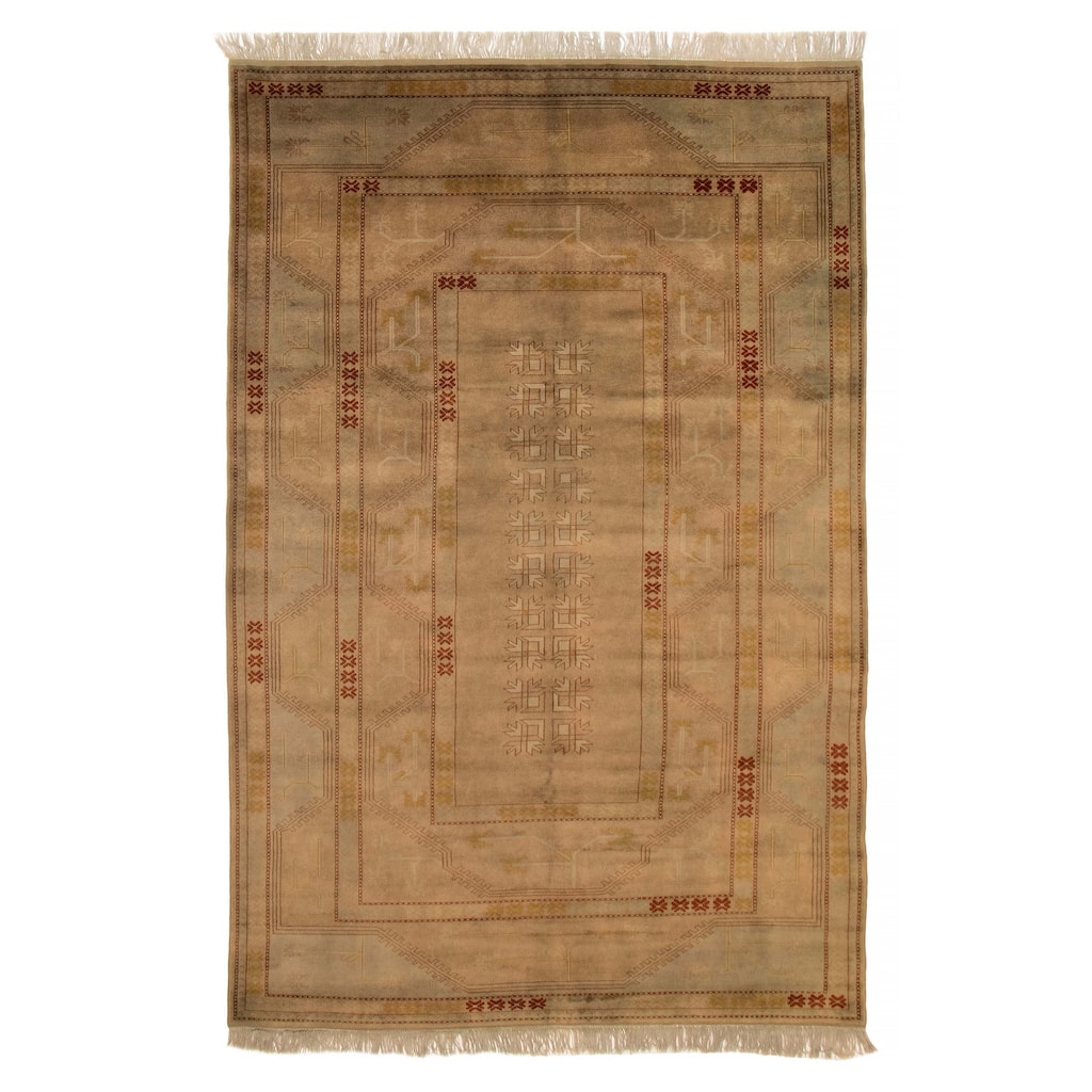 ECARPETGALLERY Hand-knotted Color Transition Taupe Wool Rug - 6'10 x 10'4
