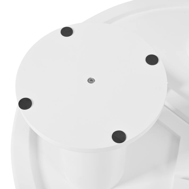 Modern Round Petal Shape Coffee Table Irregular Side Table with 3 Thick Legs Smooth Round Edges, for Living Room, White