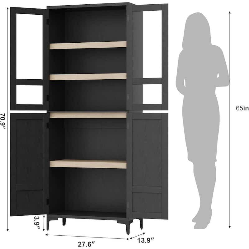 71 Inch Tall Storage Cabinet, 5 - Tier Kitchen Pantry Cabinet