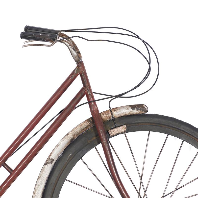 Metal Bike Home Wall Decor with Seat and Handles - Red - Roche River Decor