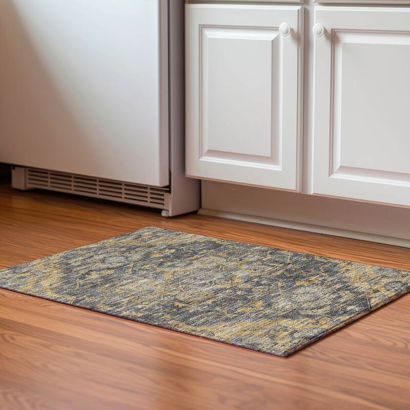 Premium Washable Super Soft Traditional Heriz Mayfield Rug - Gray - 1' 8" x 2' 6" - Rectangle