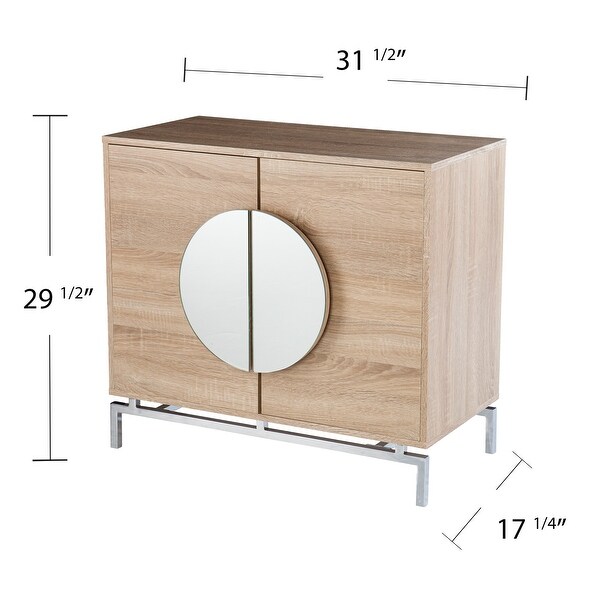 SEI Furniture Nettleton Contemporary Natural Wood Bar Cabinet On
