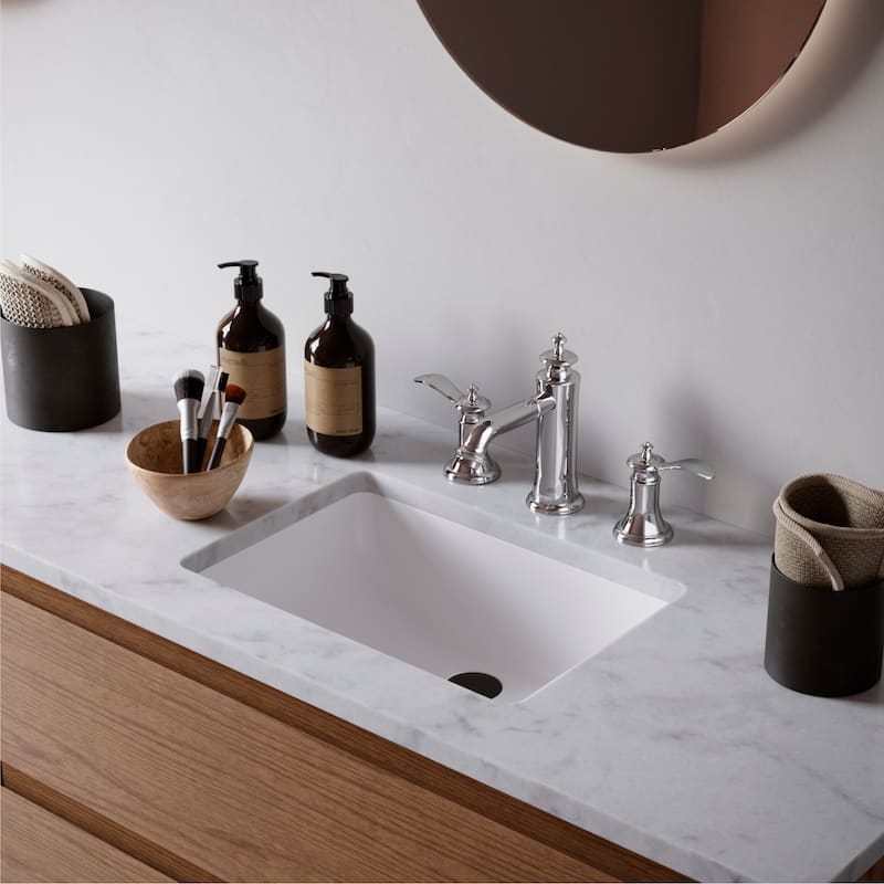 Karran Vineyard KBF474 2-Handle Three Hole Widespread Bathroom Faucet with Matching Pop-up Drain