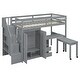 preview thumbnail 35 of 58, Twin Size Multifunctional Loft Bed with Wardrobe With Shelves,A Side Desk With 2 Drawers,A Movable Table