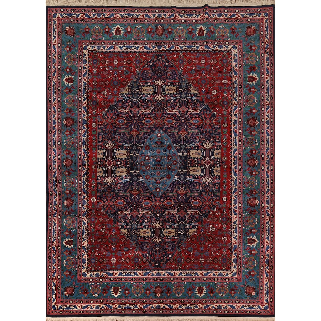 Vegetable Dye Tabriz Chinese Area Rug Handmade Wool Carpet - 9'3"x 12'1"