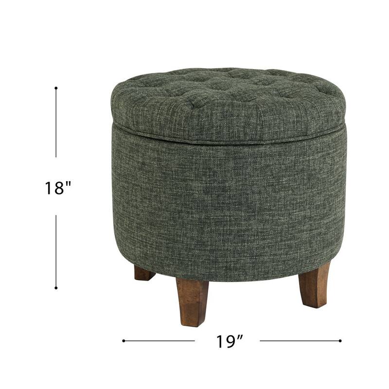 Carson Carrington Hare Button-tufted Round Storage Ottoman
