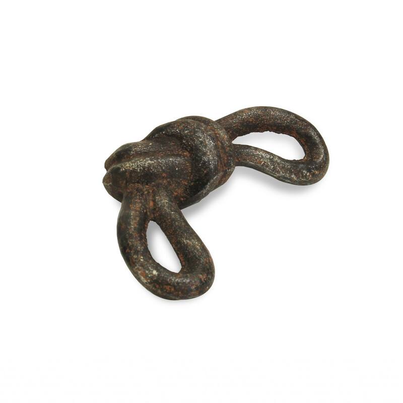 HomeRoots 6" Gray Rustic Cast Iron Knot Tabletop Sculpture - 6 x 2.75 x 1.5