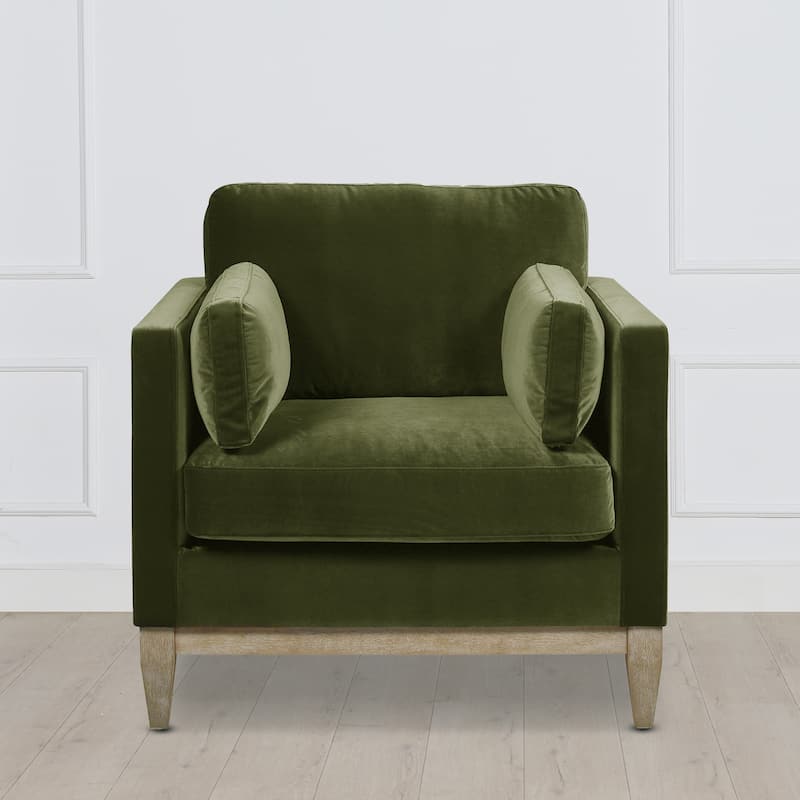 Knox 36" Modern Farmhouse Loose Pillow-Back Arm Chair