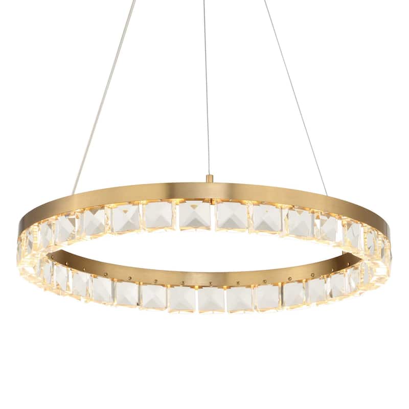 Uttermost Segovia Round Crystal LED Chandelier - 28"W x 28"D x 3.75"H