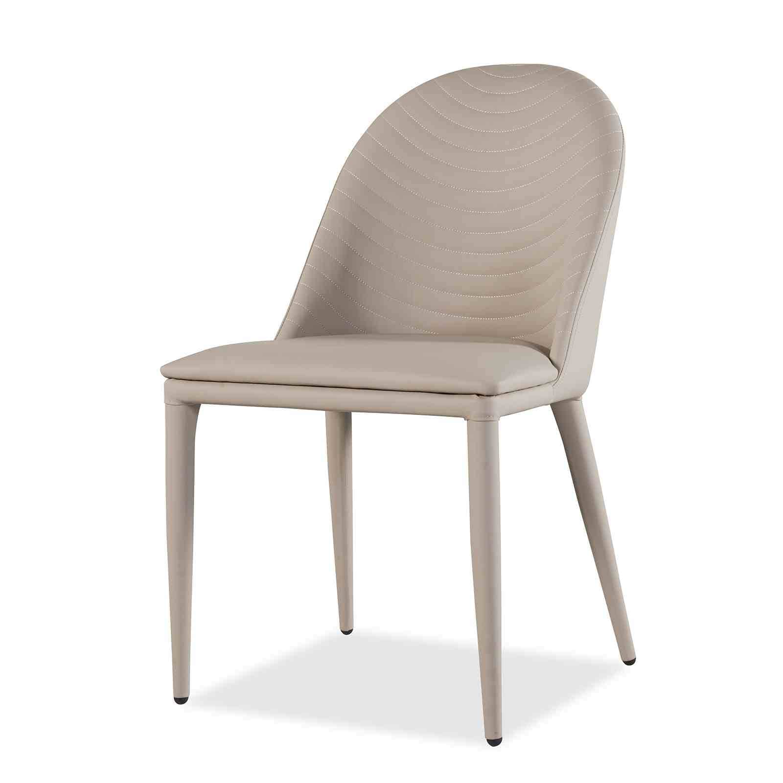 Contemporary Brown Finish Fully Upholstered Side Chairs Set