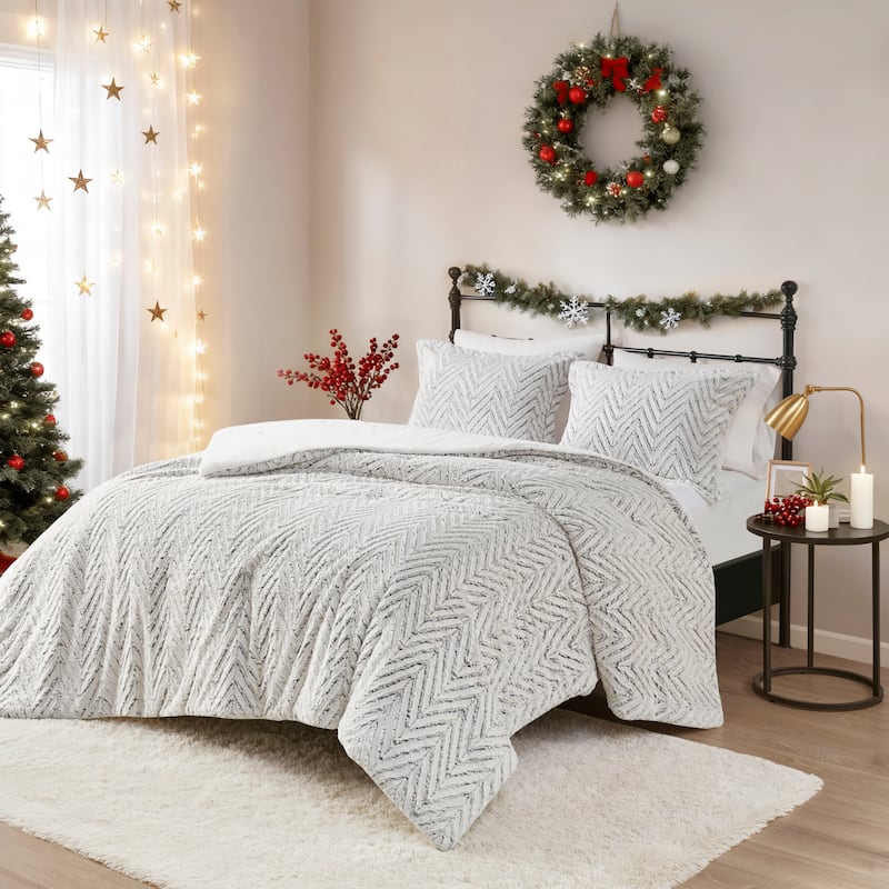 Madison Park Aurora Ivory Extra Warm Down Alternative Comforter Set - Twin