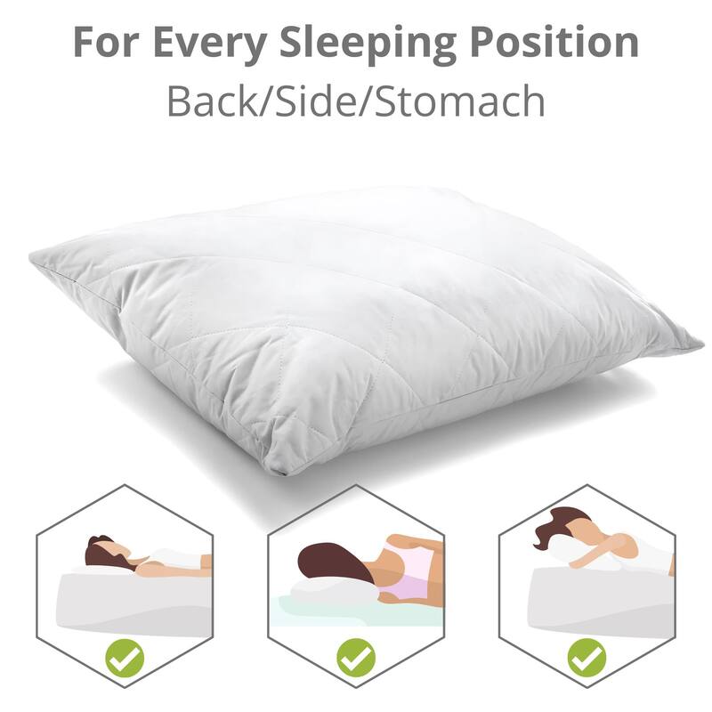 Luxe Collection Cooling Pillow - Down Alternative Linen Pillow, Queen 20x28 - Grey/Gray