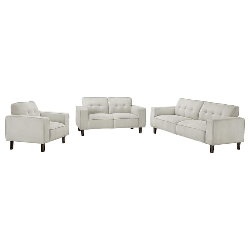 Deerhurst Transitional Upholstered Track Arm Sofa - Greige - 3 Piece