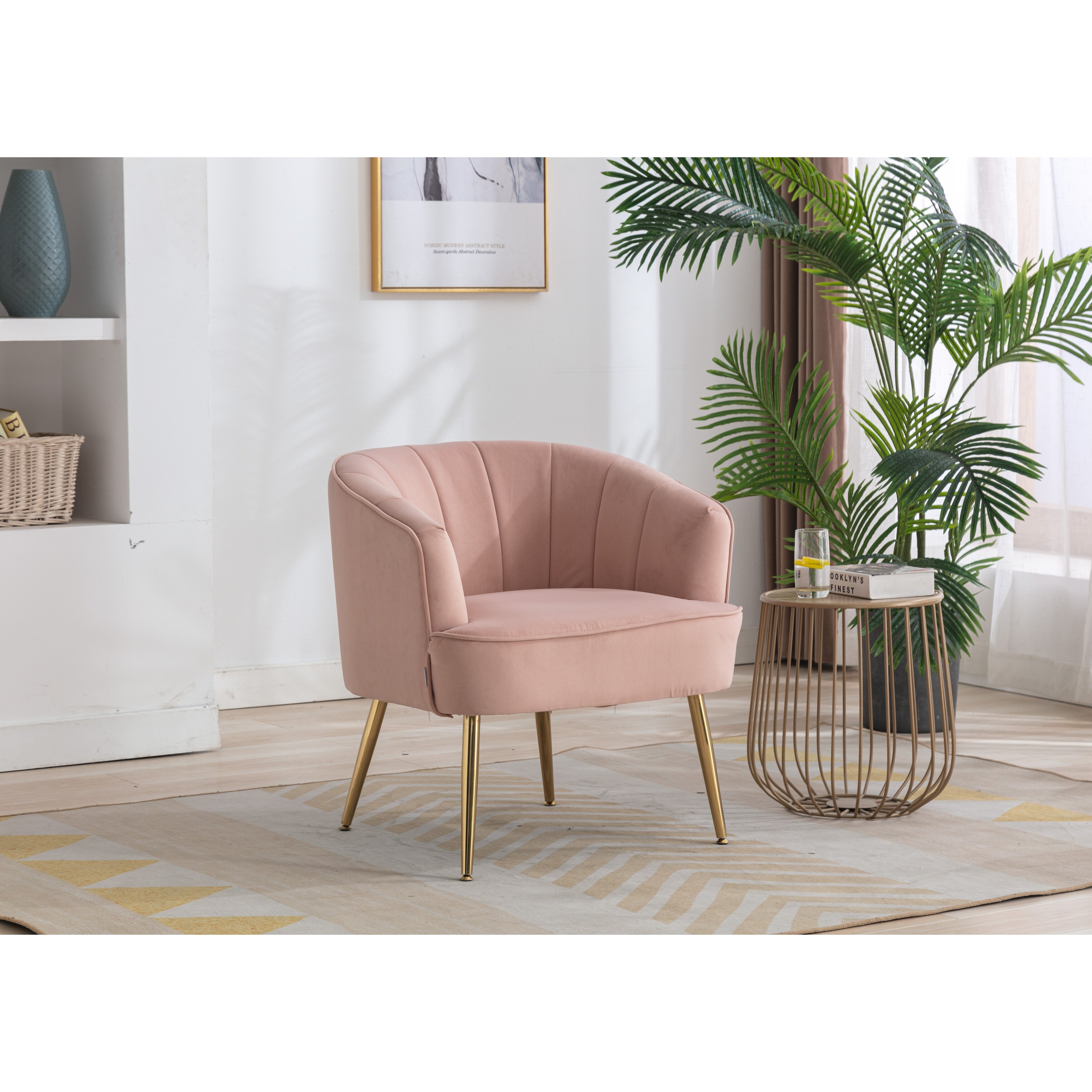 Velvet-Accent-Chair,- 