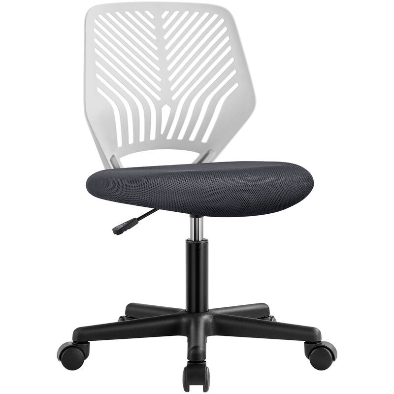 Yaheetech Adjustable Armless Office Chair Swivel Computer Study Chair - Dark Gray