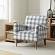 preview thumbnail 1 of 43, HULALA HOME Mandan 29.5" Wide Farmhouse Accent Armchair with Solid Wood Legs Navy