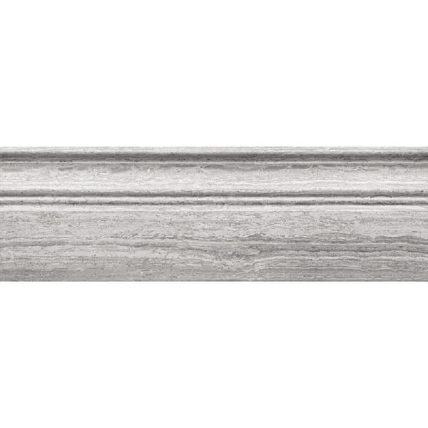 Apollo tile 4 x 12 Grandis Polished Wooden Grey Marble Tile (3.33 sq ft ...