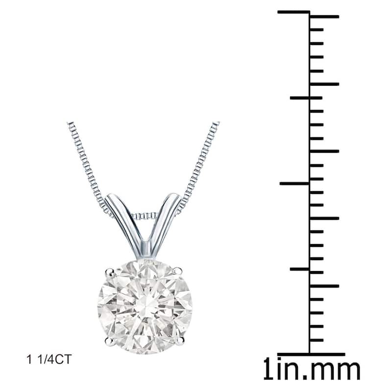 Auriya 18k Gold 1/2 to 1 1/4ct TDW Certified Clarity-enhanced Diamond Necklace (H-I, I1-I2 or I2-I3)