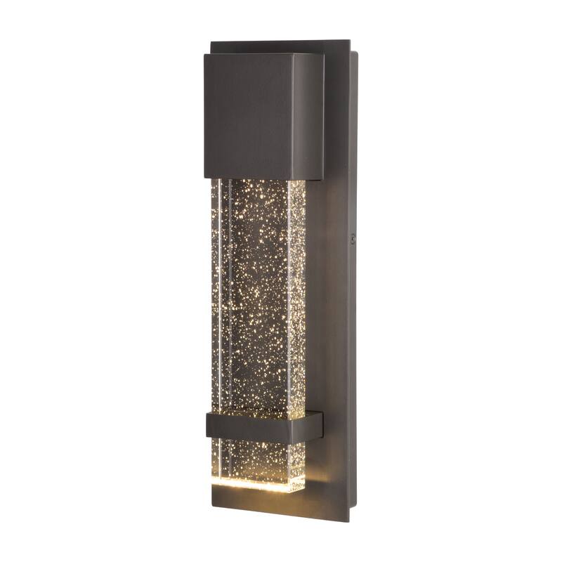 Wabash Aluminum 1 Light LED Gray Contemporary Outdoor Wall Light with Clear Glass - 4.75-in W x 13.75-in H x 2.5-in D