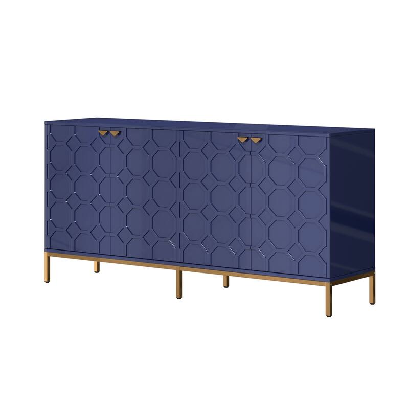 Clihome Storage High Gloss Entertainment Centers TV Stand, Sideboard