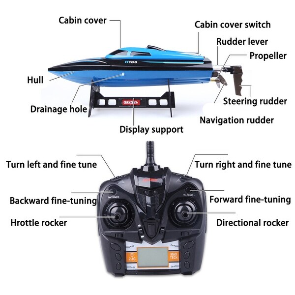 TK H100 2.4G 4CH Water Cooling High Speed RC Simulation Racing